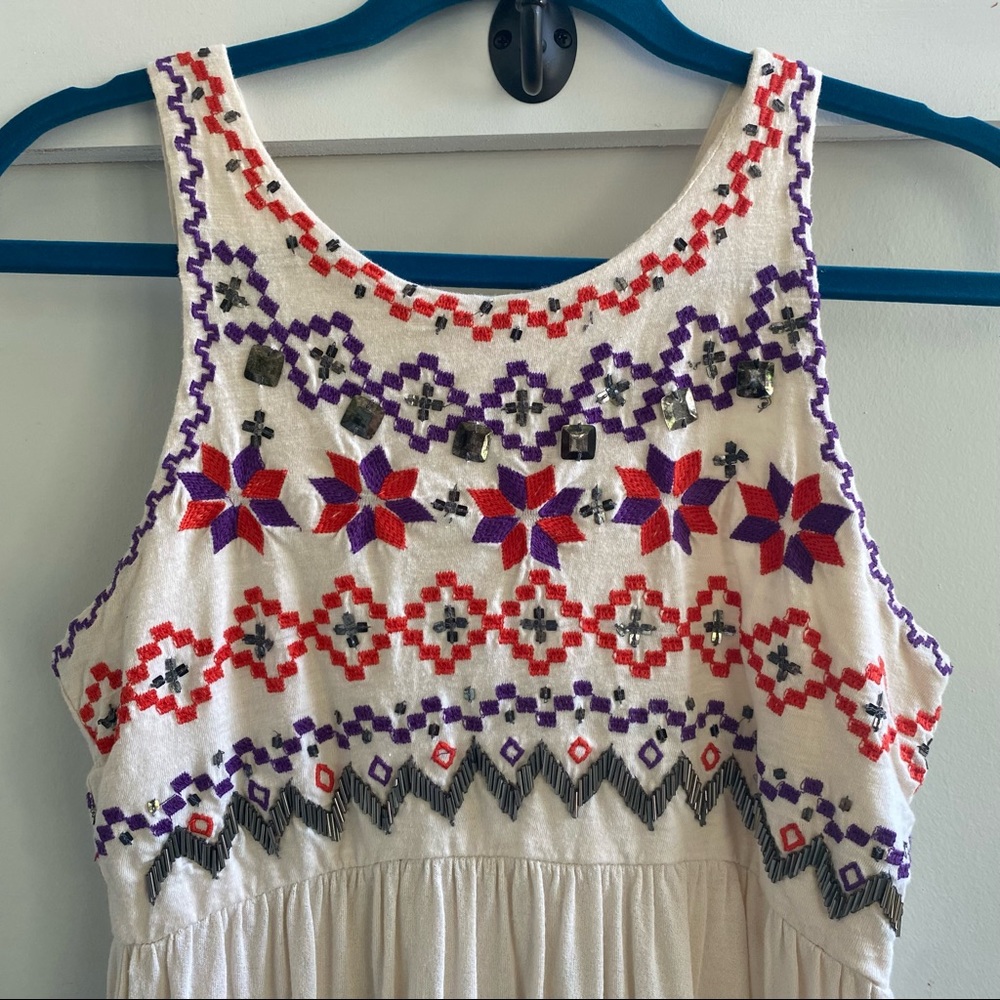 **SOLD** Free People XS Embroidered Sleeveless Top